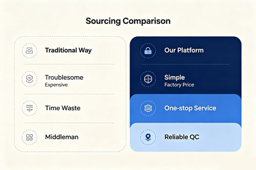 Infographic comparison: traditional sourcing vs our aquarium wholesale platform