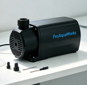Custom printed logo on aquarium water pump hardware