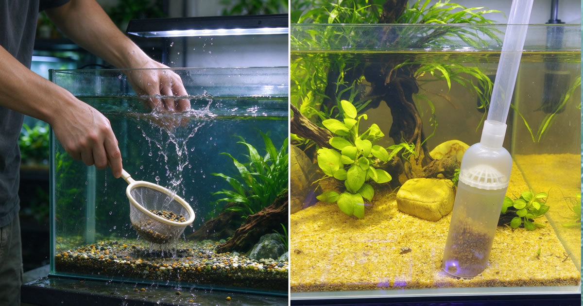 Comparing gravel cleaning methods with modern aquarium water change tools