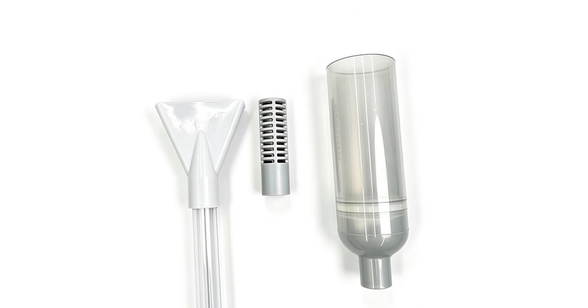 Three interchangeable siphon nozzles: sand washing, duck bill, straight head